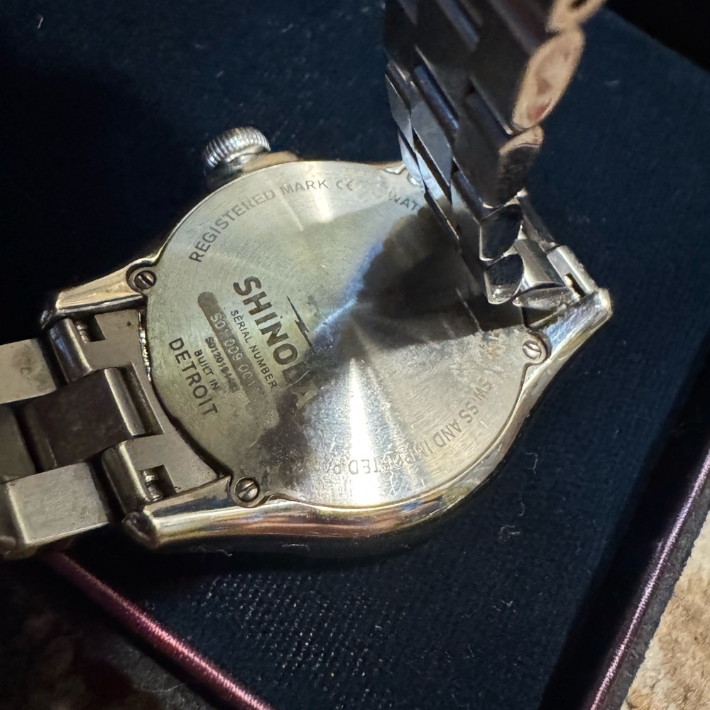 Shinola Aragonite 705 Detroit Watch Limited Japan Silver Tone Womens - Picture 7 of 9